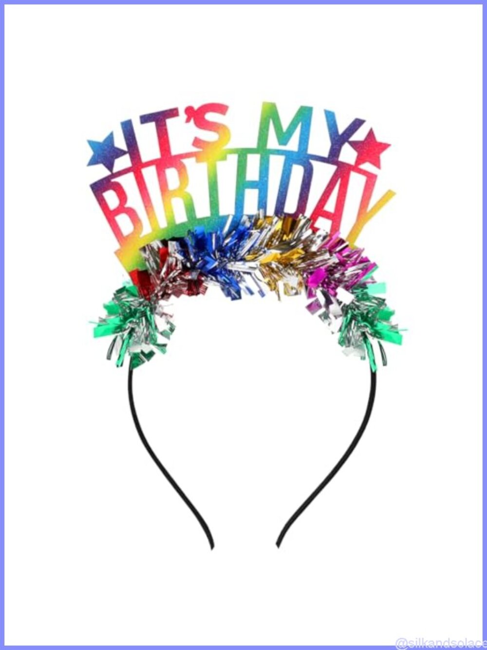 Birthday Girl Headband with Rainbow Bling, Non-Woven Fabric & Plastic, Hand